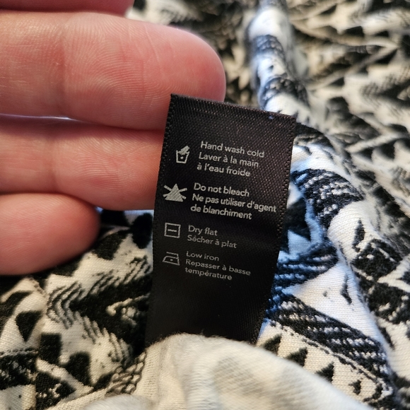 George Black/White Geometric Bardot Dress Size M - Picture 6 of 7